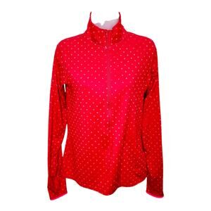 Nike Pro Dri Fit Women's Half Zip Pullover Fuchsia Geometric Running Top